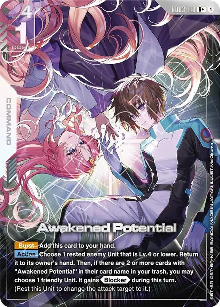 [ALTERNATE ART] Awakened Potential (R+) (GD03-118) - Gundam Steel Requiem
