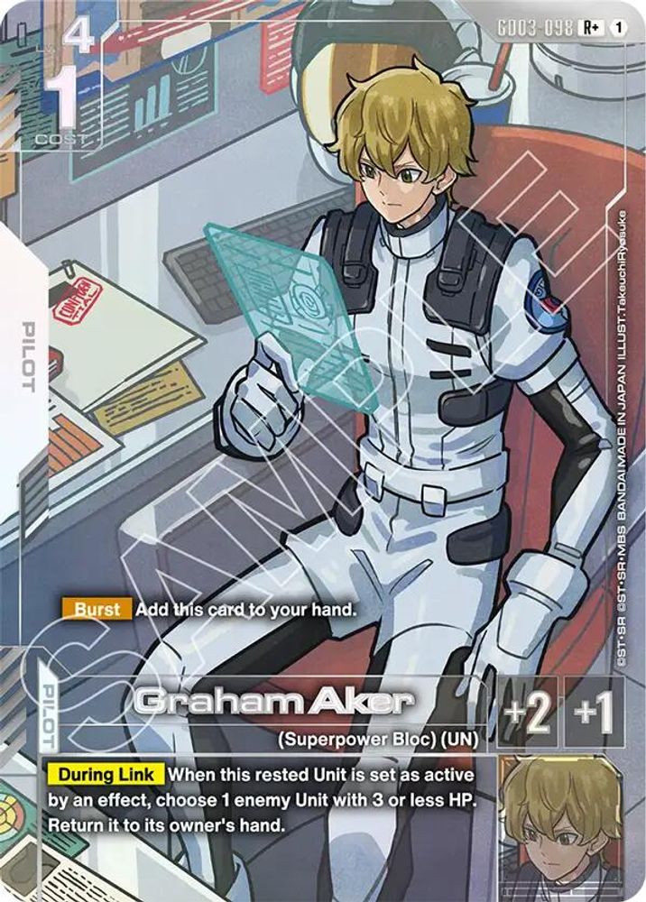[ALTERNATE ART] Graham Aker (R+) (GD03-098) - Gundam Steel Requiem
