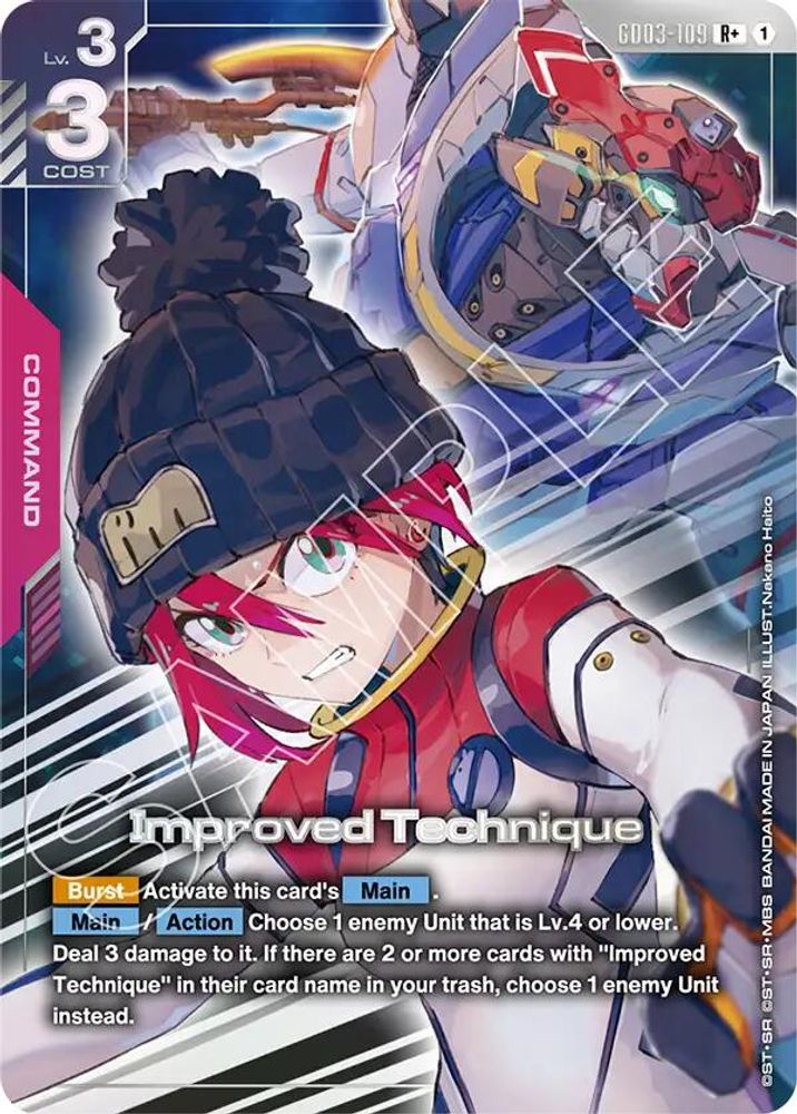 [ALTERNATE ART] Improved Technique (R+) (GD03-109) - Gundam Steel Requiem