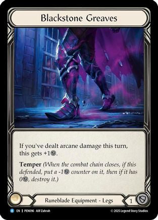 [Cold Foil] Blackstone Greaves (#PEN096) - Rare - FAB Compendium of Rathe