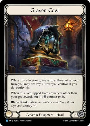 [Cold Foil] Graven Cowl (#PEN137) - Rare - FAB Compendium of Rathe