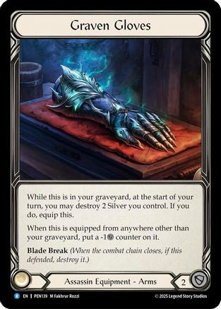 [Cold Foil] Graven Gloves (#PEN139) - Rare - FAB Compendium of Rathe