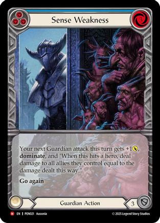 [Rainbow Foil] Sense Weakness (Blue) (Extended Art) (#PEN021) - Majestic - FAB Compendium of Rathe