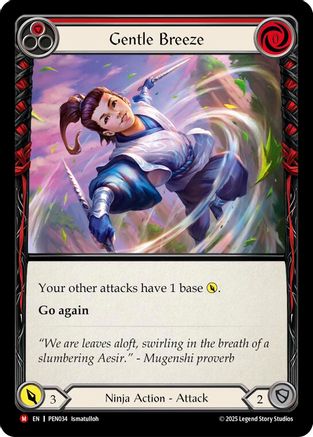[Rainbow Foil] Gentle Breeze (Red) (#PEN034) - Majestic - FAB Compendium of Rathe