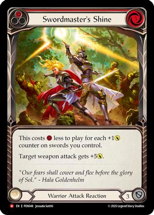 Swordmasters Shine (Red) (#PEN048) - Majestic - FAB Compendium of Rathe
