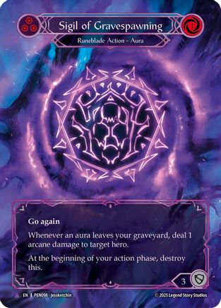[Cold Foil] Sigil Of Gravespawning (Blue) (Marvel) (#PEN098) - Marvel - FAB Compendium of Rathe