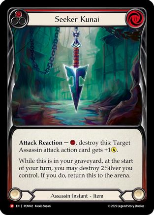 [Rainbow Foil] Seeker Kunai (Red) (#PEN142) - Majestic - FAB Compendium of Rathe