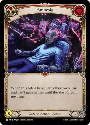 [Rainbow Foil] Amnesia (Red) (ANQ011) (#ANQ011) - Gold - FAB Compendium of Rathe - Antiquity Pack