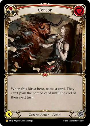 [Rainbow Foil] Censor (Red) (ANQ012) (#ANQ012) - Gold - FAB Compendium of Rathe - Antiquity Pack