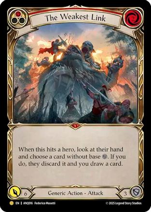 [Cold Foil] The Weakest Link (Red) (ANQ016) (#ANQ016) - Gold - FAB Compendium of Rathe - Antiquity Pack