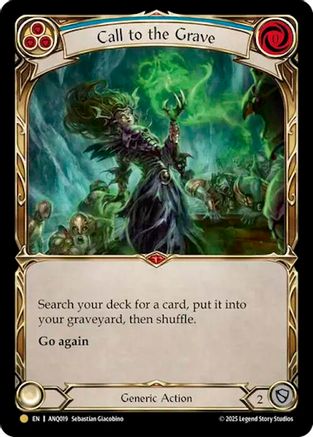 [Cold Foil] Call To The Grave (Blue) (ANQ019) (#ANQ019) - Gold - FAB Compendium of Rathe - Antiquity Pack