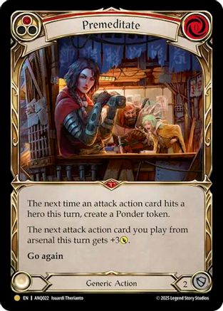 [Cold Foil] Premeditate (Red) (ANQ022) (#ANQ022) - Gold - FAB Compendium of Rathe - Antiquity Pack