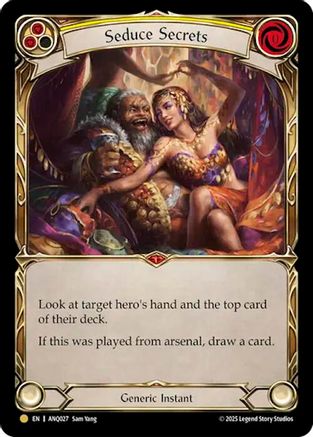 [Rainbow Foil] Seduce Secrets (Yellow) (ANQ027) (#ANQ027) - Gold - FAB Compendium of Rathe - Antiquity Pack