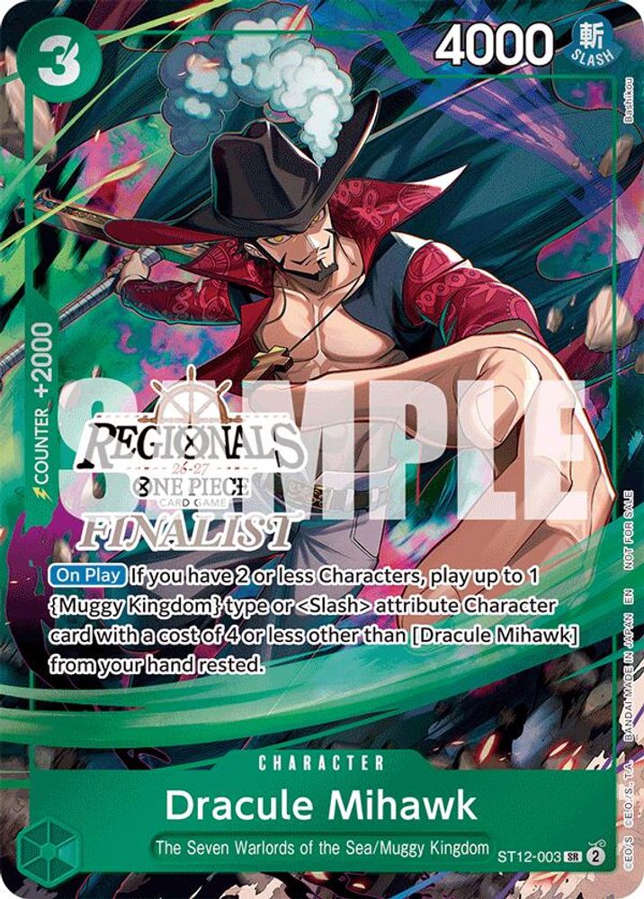 Dracule Mihawk - ST12-003 - One Piece Regionals Finalist Card Set 26-27 Promo