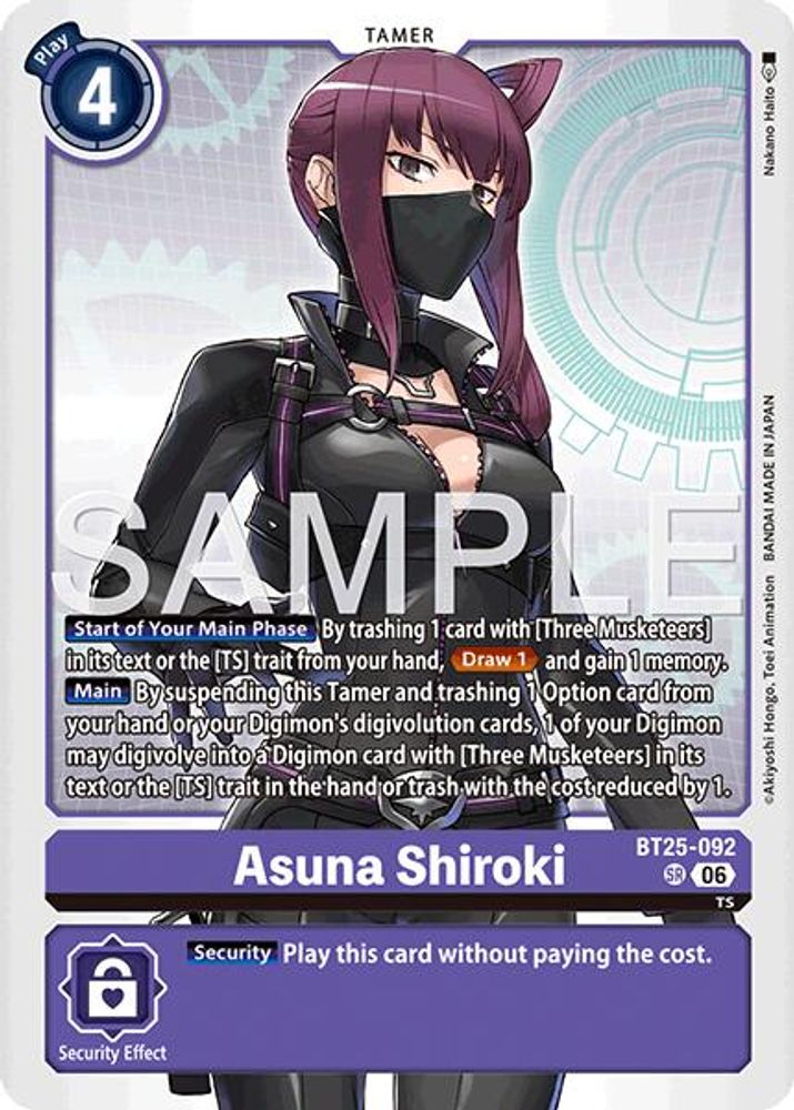 Asuna Shiroki (BT25-092) Super Rare - Digimon Dual Revolution