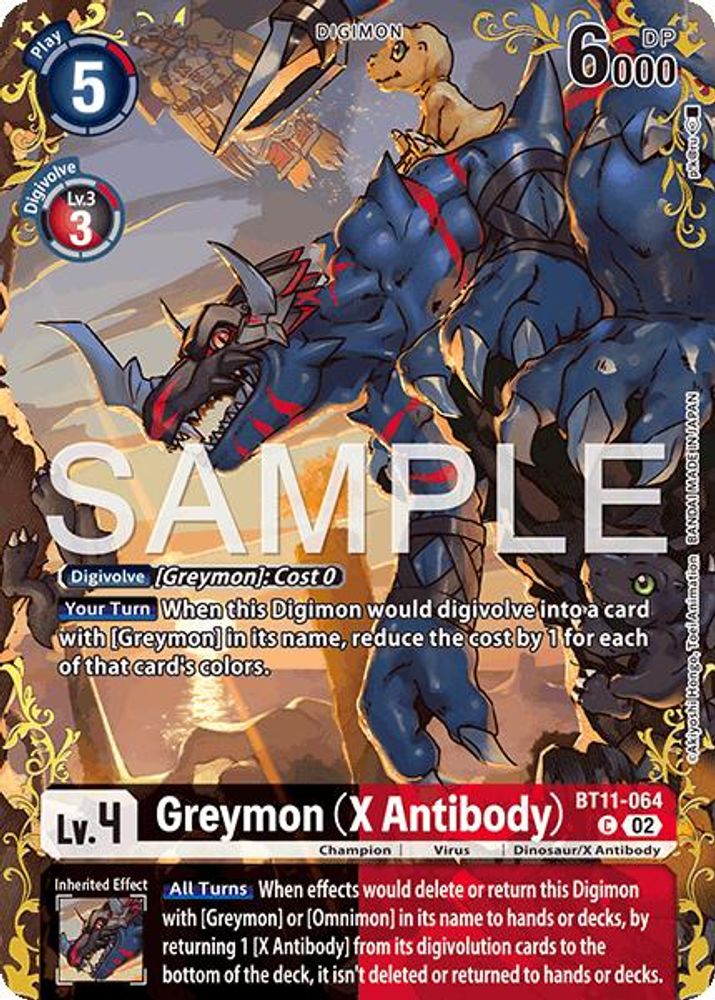 Greymon (X Antibody) - BT11-064 RARE PULL - Digimon Dual Revolution