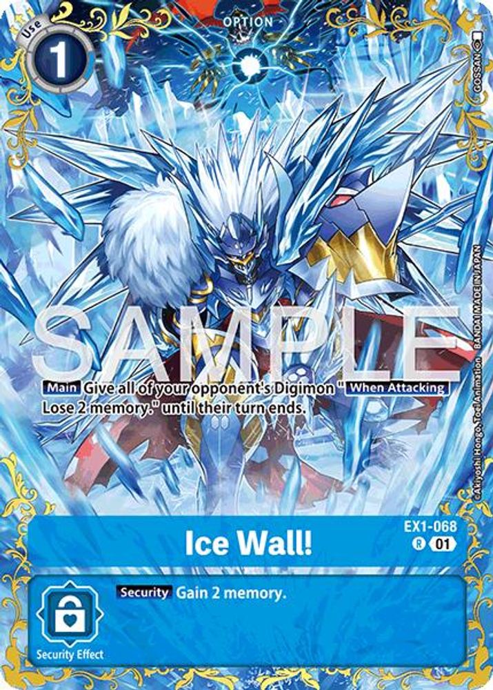 Ice Wall! - EX1-068 RARE PULL (EX1-068) - Digimon Dual Revolution
