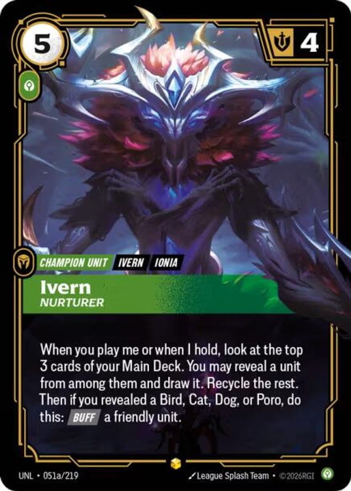 Ivern - Nurturer (Alternate Art) (051a/219) - Riftbound Unleashed