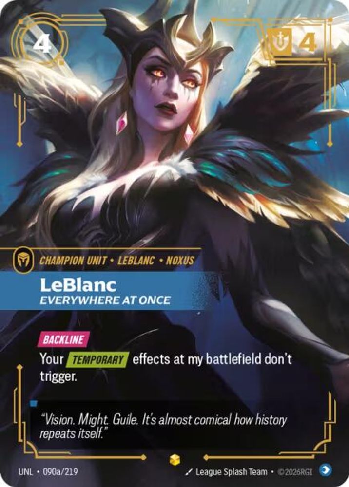 LeBlanc - Everywhere At Once (Alternate Art) (090a/219) - Riftbound Unleashed