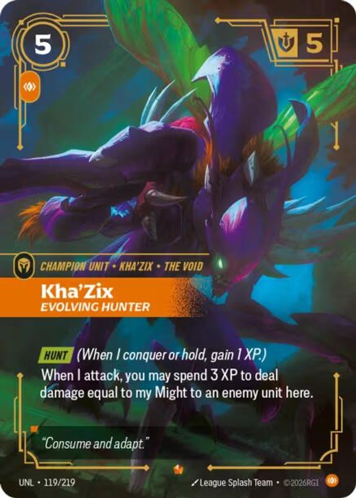 Kha'Zix - Evolving Hunter (119/219) Epic - Riftbound Unleashed