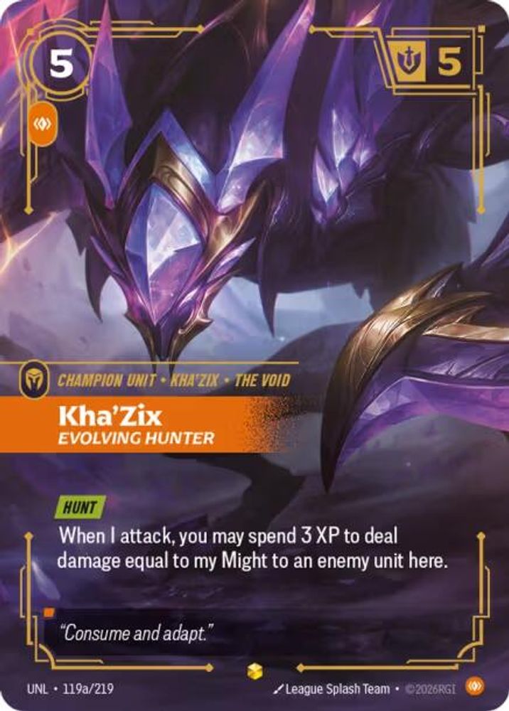 Kha'Zix - Evolving Hunter (Alternate Art) (119a/219) - Riftbound Unleashed