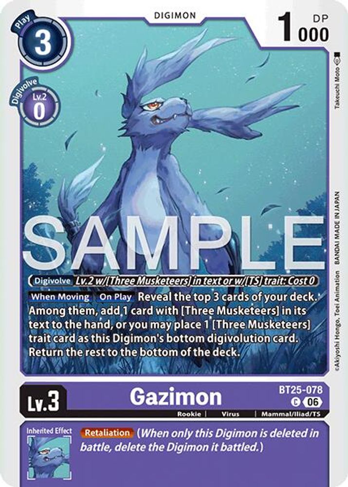 PLAYSET (4) 4x Gazimon (BT25-078) Common - Digimon Dual Revolution