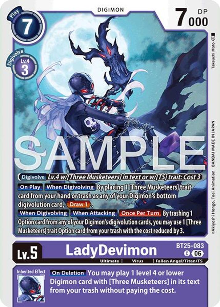 PLAYSET (4) 4x LadyDevimon (BT25-083) Common - Digimon Dual Revolution