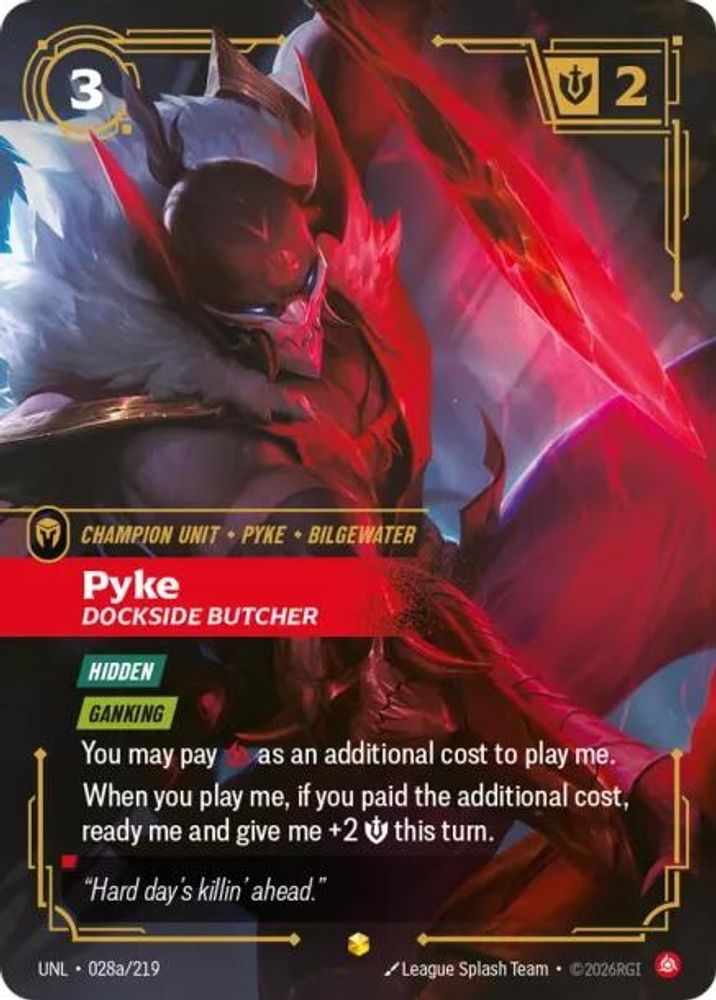 Pyke - Dockside Butcher (Alternate Art) (028a/219) - Riftbound Unleashed
