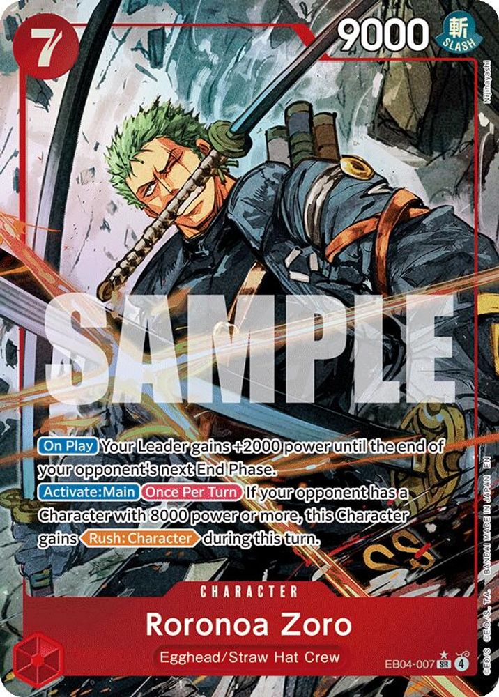 [ALTERNATE ART] Roronoa Zoro (007) (EB04-007) (RED) SR - One Piece Adventure on Kami's Island