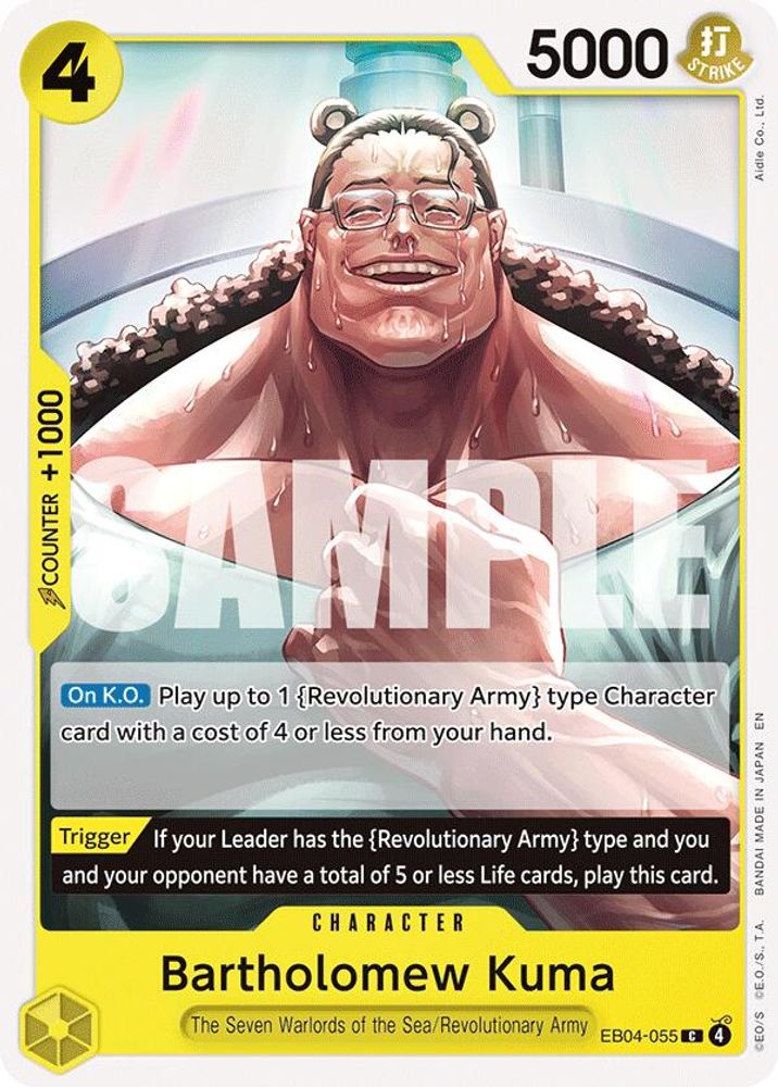 PLAYSET (4) 4x Bartholomew Kuma (EB04-055) (EB04-055) Common - One Piece Adventure on Kami's Island