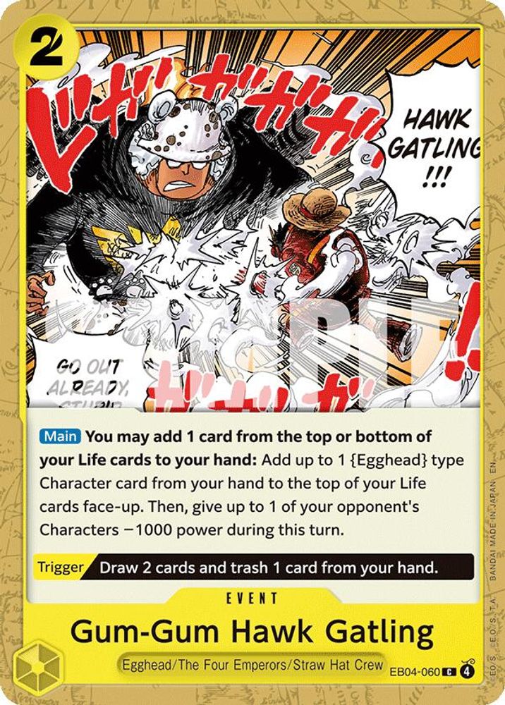 PLAYSET (4) 4x Gum-Gum Hawk Gatling (EB04-060) Common - One Piece Adventure on Kami's Island