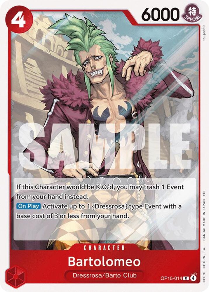 Bartolomeo (OP15-014) Rare - One Piece Adventure on Kami's Island