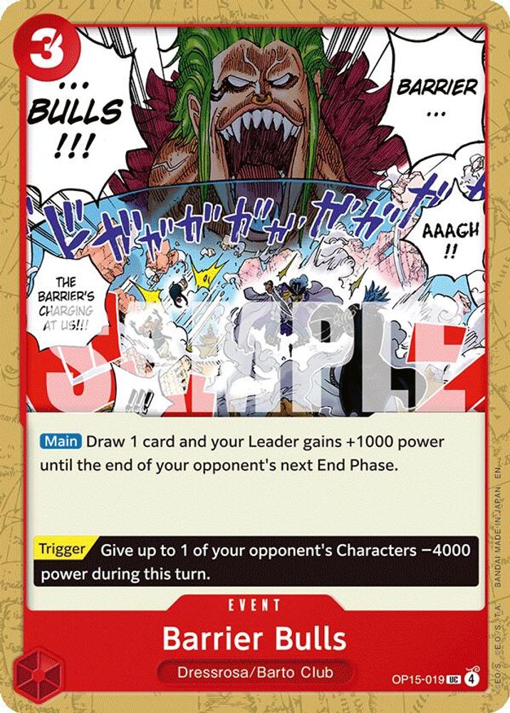 PLAYSET (4) 4x Barrier Bulls (OP15-019) Uncommon - One Piece Adventure on Kami's Island