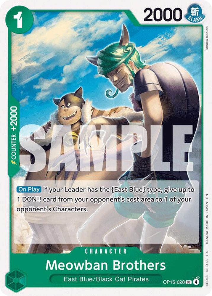 PLAYSET (4) 4x Meowban Brothers (OP15-028) Uncommon - One Piece Adventure on Kami's Island
