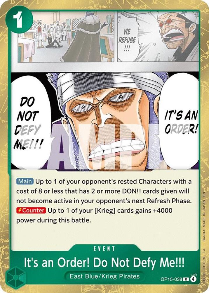 It's an Order! Do Not Defy Me!!! (OP15-038) Rare - One Piece Adventure on Kami's Island