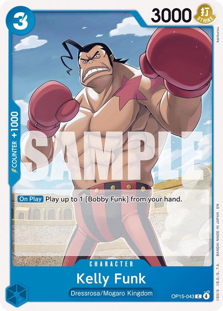 PLAYSET (4) 4x Kelly Funk (OP15-043) Common - One Piece Adventure on Kami's Island