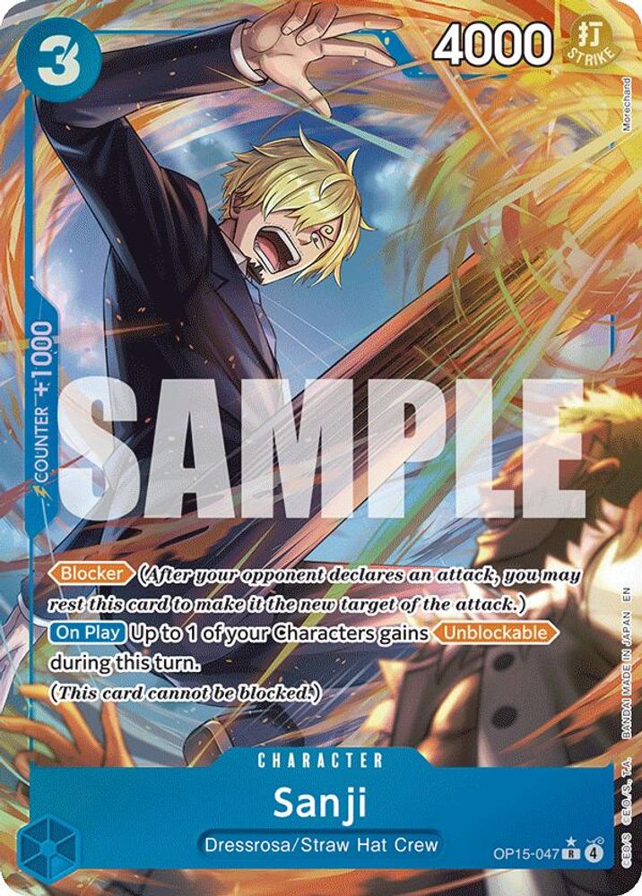 [ALTERNATE ART] Sanji (047) (OP15-047) (Blue) R - One Piece Adventure on Kami's Island