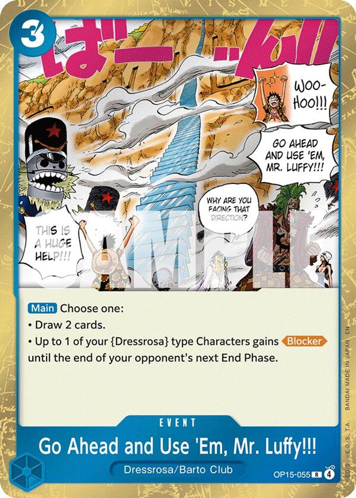 Go Ahead and Use 'Em, Mr. Luffy!!! (OP15-055) Rare - One Piece Adventure on Kami's Island