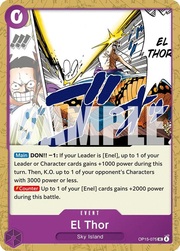 PLAYSET (4) 4x El Thor (OP15-075) Uncommon - One Piece Adventure on Kami's Island