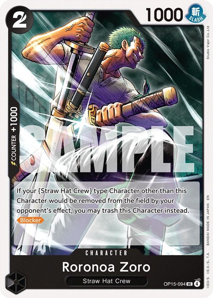 PLAYSET (4) 4x Roronoa Zoro (OP15-094) (OP15-094) Uncommon - One Piece Adventure on Kami's Island