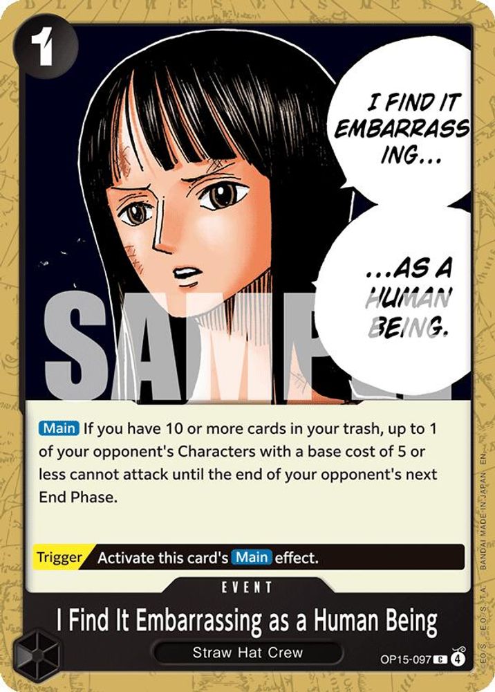 PLAYSET (4) 4x I Find It Embarrassing as a Human Being (OP15-097) Common - One Piece Adventure on Kami's Island