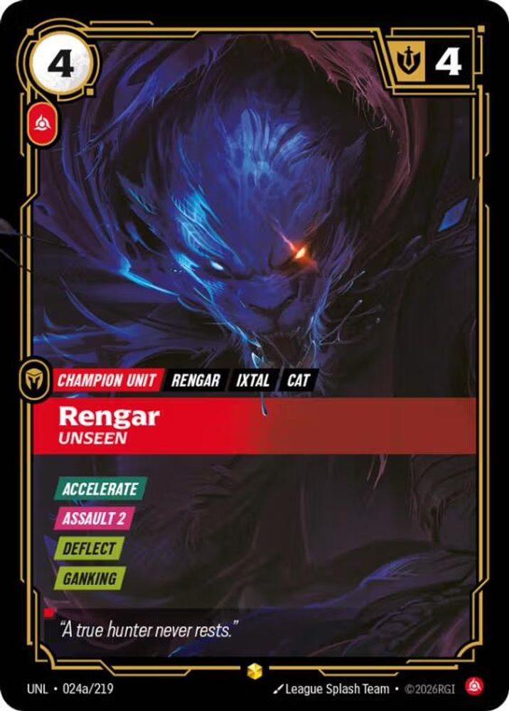 Rengar - Unseen (Alternate Art) (024a/219) - Riftbound Unleashed
