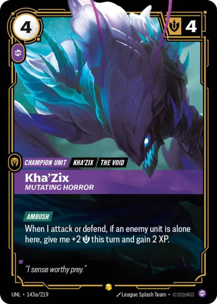 Kha'Zix - Mutating Horror (Alternate Art) (143a/219) - Riftbound Unleashed