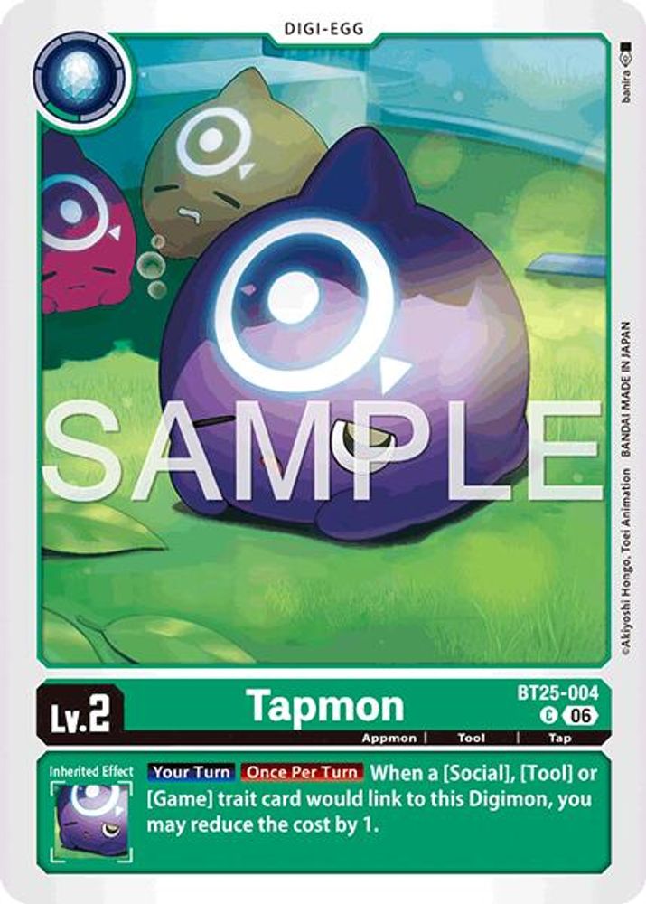 PLAYSET (4) 4x Tapmon (BT25-004) Common - Digimon Dual Revolution