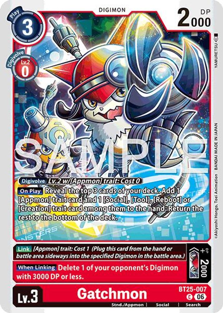 PLAYSET (4) 4x Gatchmon (BT25-007) Common - Digimon Dual Revolution