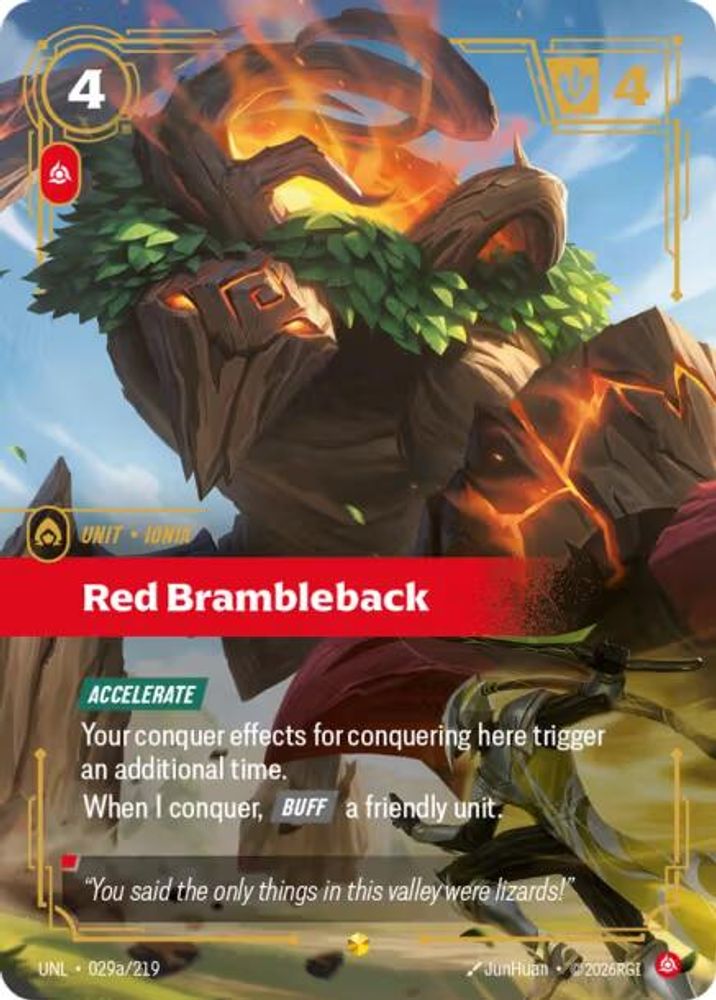 Red Brambleback (Alternate Art) (029a/219) - Riftbound Unleashed