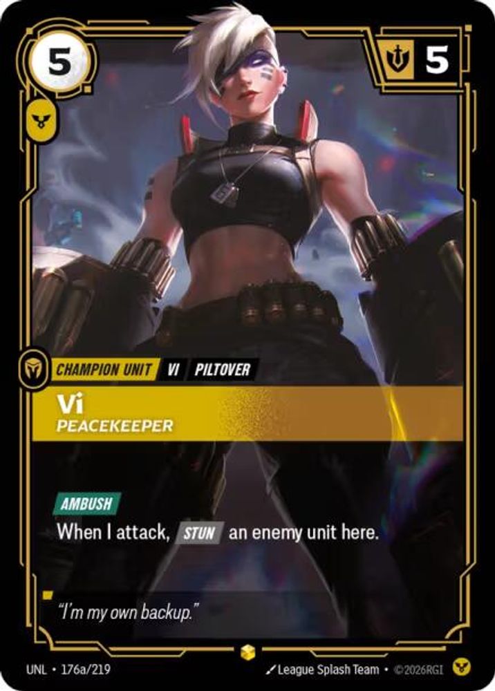 Vi - Peacekeeper (Alternate Art) (176a/219) - Riftbound Unleashed