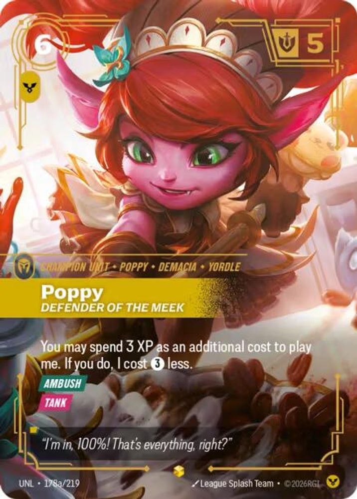 Poppy - Defender of the Meek (Alternate Art) (178a/219) - Riftbound Unleashed