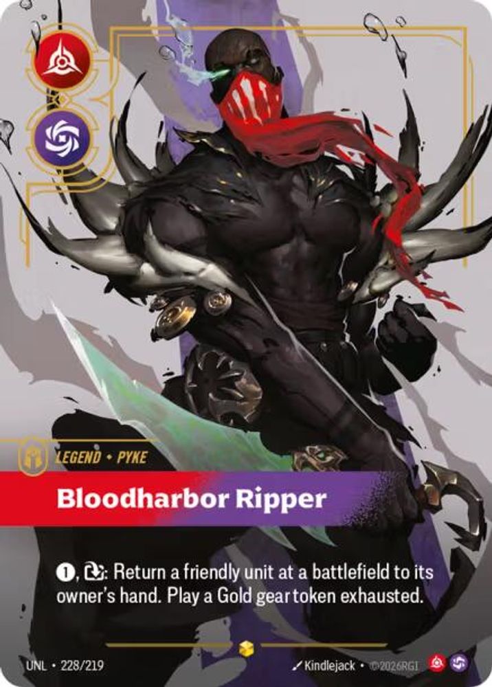 Pyke - Bloodharbor Ripper (Overnumbered) (228/219) - Riftbound Unleashed