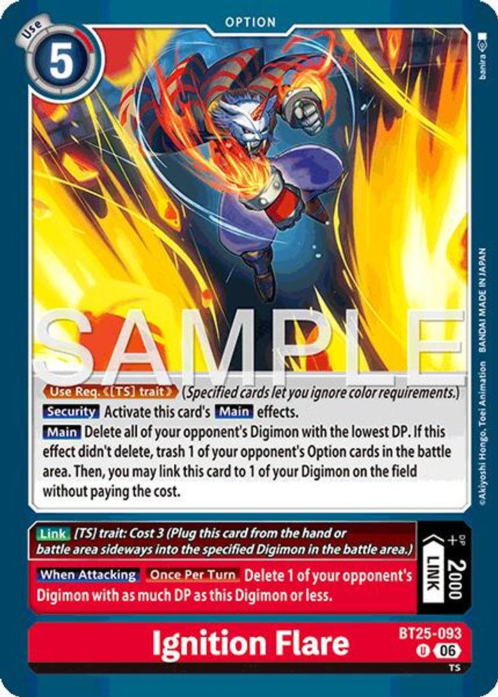 PLAYSET (4) 4x Ignition Flare (BT25-093) Uncommon - Digimon Dual Revolution
